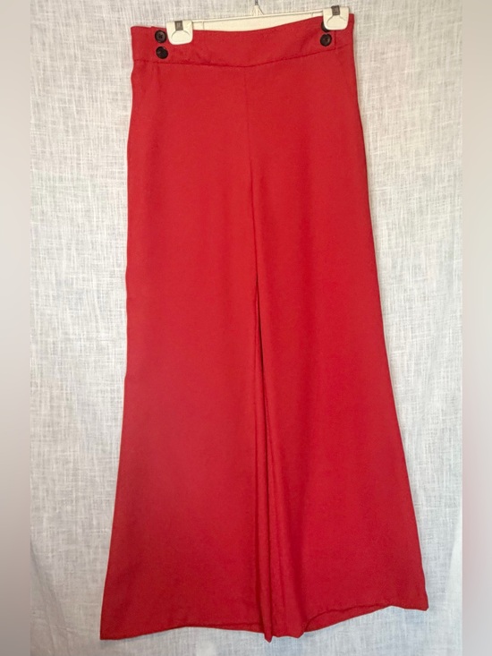 Veronica Beard Pants - Veronica Beard Red Sailor Wide Leg Pants High Rise Trousers 8 Old Money French
